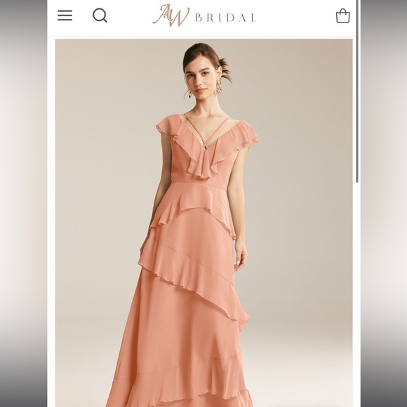 Peach pink AW Bridal dress - Picture 4 of 5